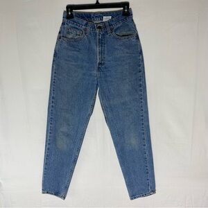 Vintage 90s Levi’s 521 Tapered Fit Petite High Rise Med Wash Blue Jeans 6P